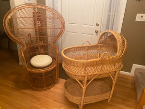 Baby bassinet/cradle/wicker chair-Rental