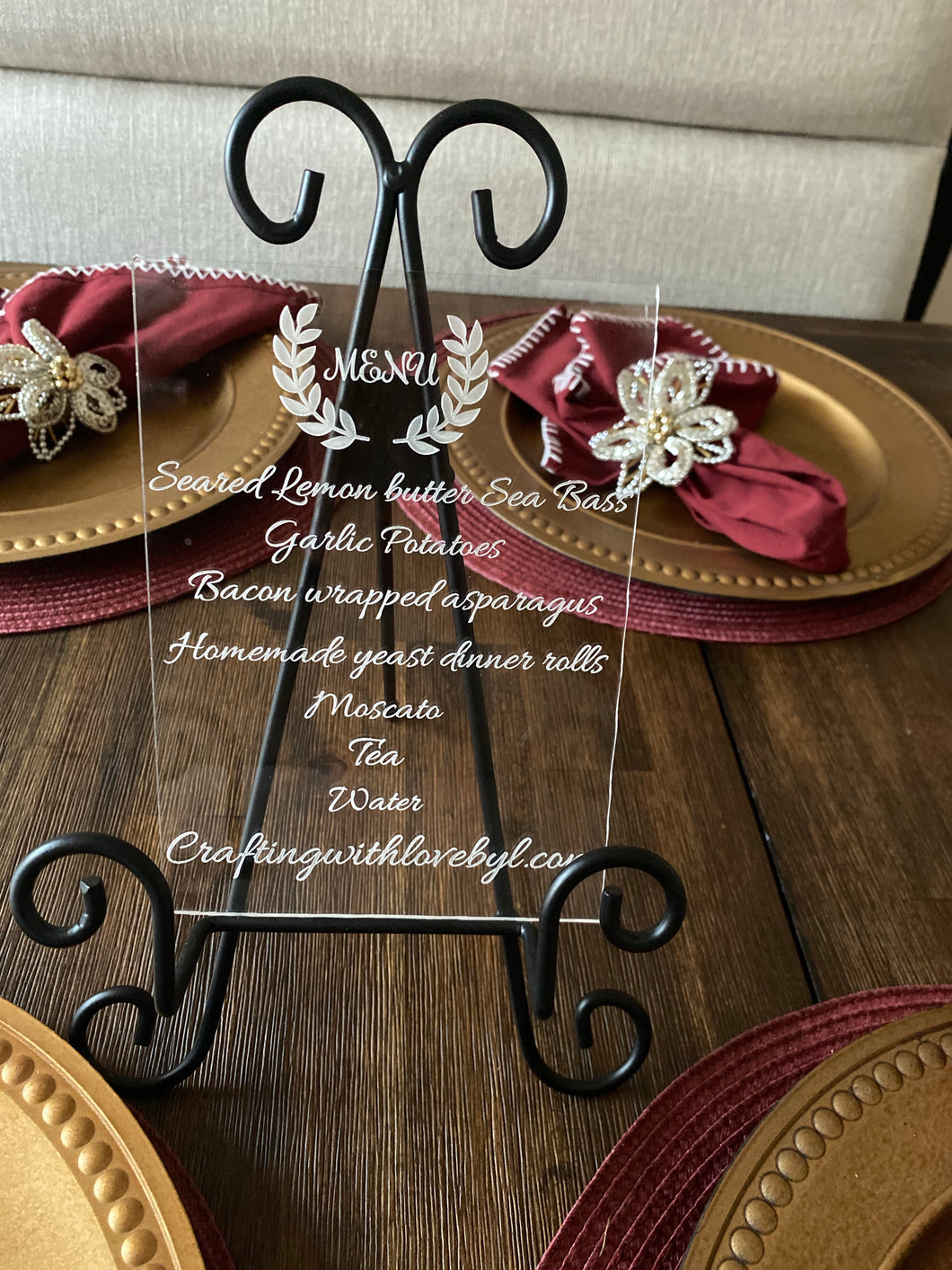 Acrylic engraved list