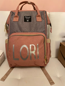 Diaper bag with name