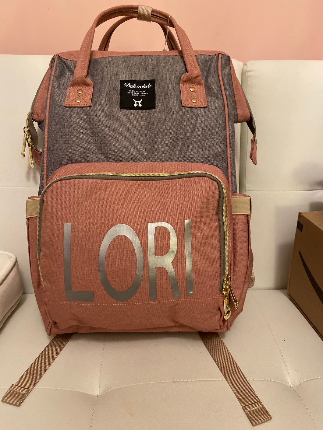 Diaper bag with name